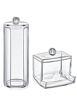 Органайзер для ватных палочек и дисков 2в1 AK 503 (прозрачный)